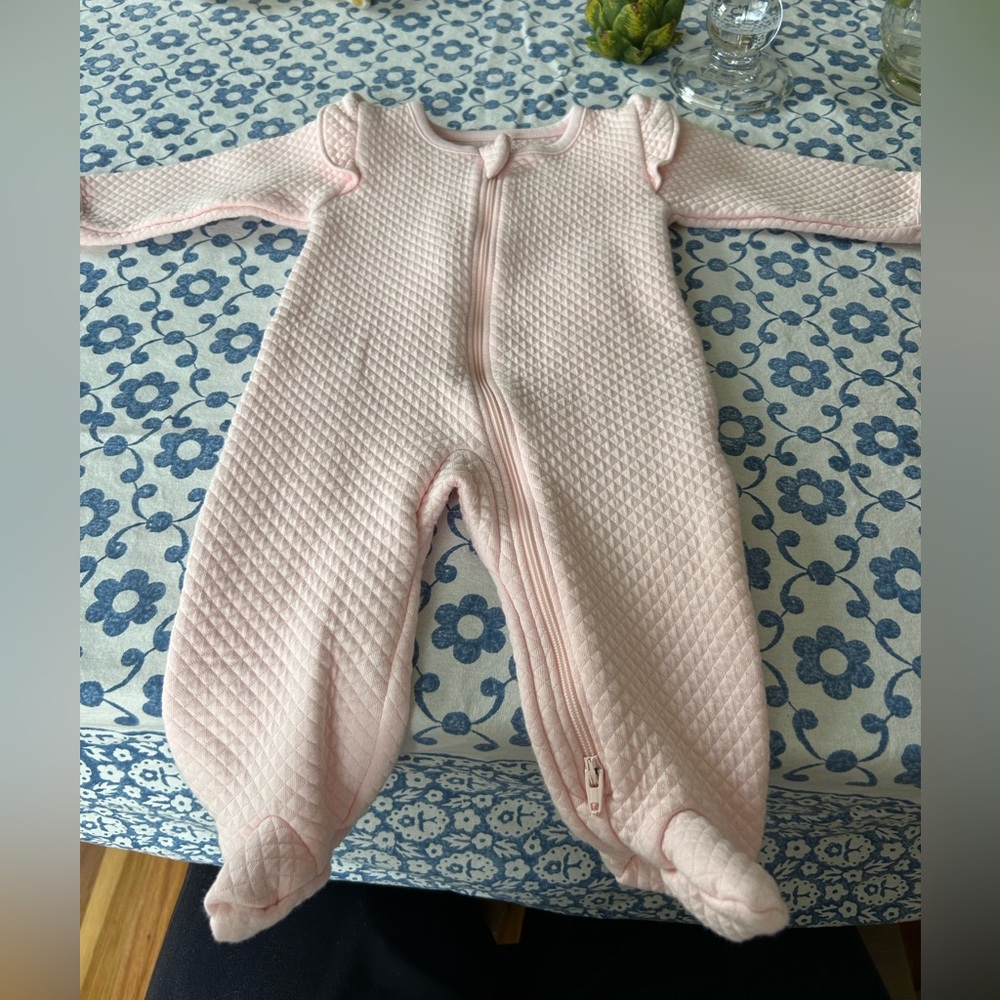 Kissy kissy quilted footed onesie- worn once!!!